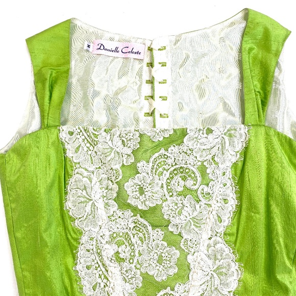 DO YOU LARP? Apple Green Silk Camisole with Lace - Picture 8 of 8